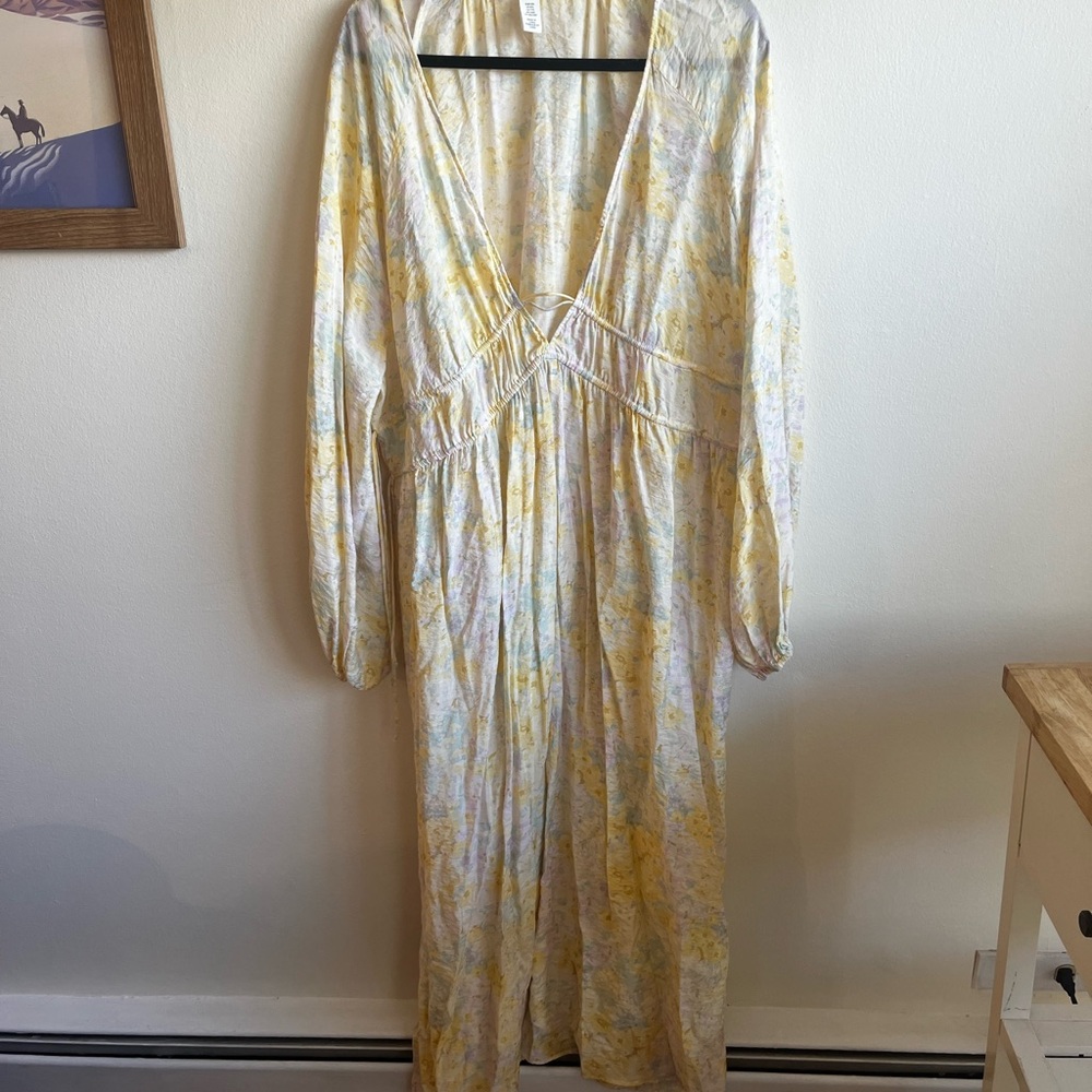 H&M Long Sleeve Yellow Floral Dress